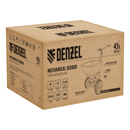 Механическая сеялка на колесах, 45 л Denzel цена