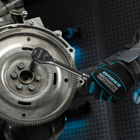 Ключ-трещотка 1/2", CrV, 120 зубьев, цельнометаллический, хром Gross