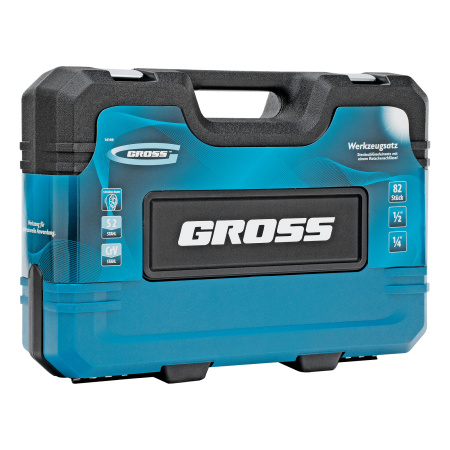 Набор инструментов, 1/4", 1/2", CrV, 120 зубьев, 82 предмета Gross