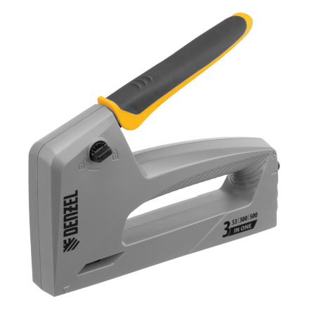 Степлер мебельный, пластиковый корпус, тип 53, 6-14 мм, тип 300, 15 мм, тип 500, 15 мм Denzel цена