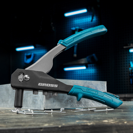 Заклепочник ручной, 260 мм, заклепки 2,4-3,2-4,0-4,8 мм Gross цена