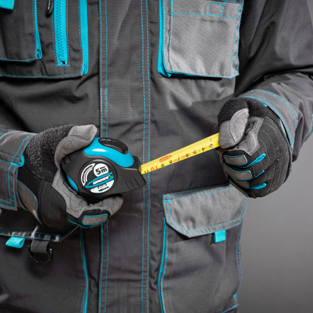 Рулетка "Schlagfest",5 м x 25 мм,магнитный обрезиненный зацеп,двусторонняя шкала,Нейлоновое покрытие,автоматическая фиксация Gross цена