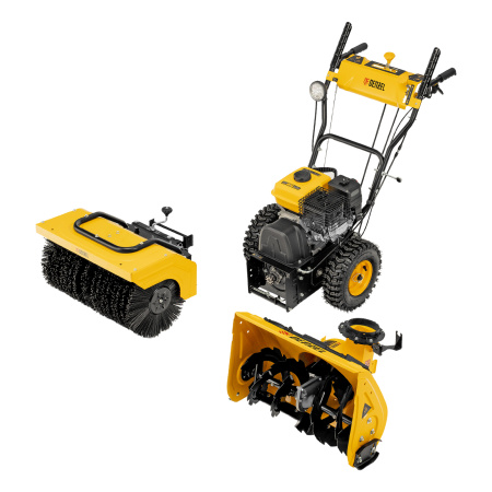 Гибридная снегоуборочная машина с функц. подметания SWB-600, 212 сс, руч. старт, 2 насадки Denzel