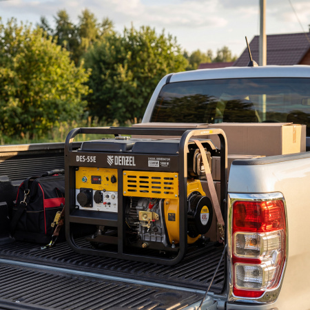 Генератор дизельный DES-55E, 5,5 кВт, 230 В, 11 л, электростартер Denzel