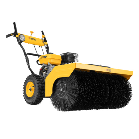 Гибридная снегоуборочная машина с функц. подметания SWB-800, 212 сс, руч. старт, 2 насадки Denzel