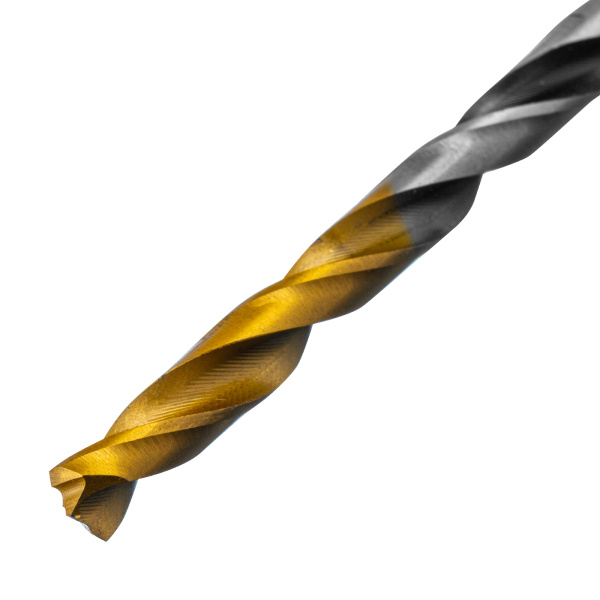 Сверло спиральное по металлу 4,2 x 75мм, Р6М5, Golden Tip, многогранная заточка Denzel