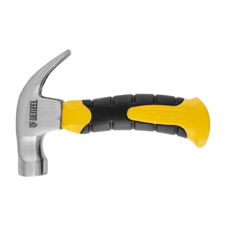 Молоток-гвоздодер мини, боек с магнитом, фибергласовая двухкомпонентная рукоятка, 9oz, 250г// Denzel