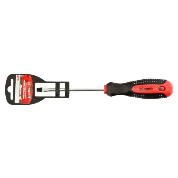 Отвертка Fusion, SL5 х 100 мм, CrV, трехкомпонентная рукоятка "Anti slip" Matrix