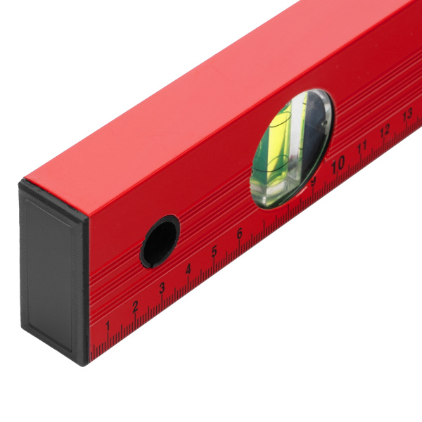 Уровень алюминиевый, 1200 мм, 3 глазка, красный, линейка Matrix цена
