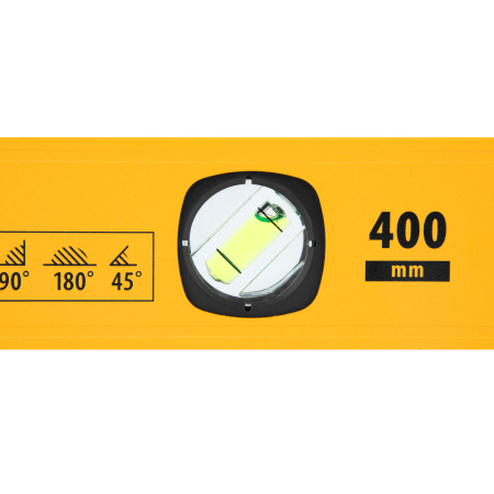 Уровень алюминиевый, магнит., фрезерованный, 3 глазка (1 зеркал.) 0,5 мм/м, 400 мм Denzel цена