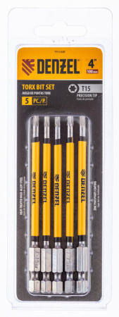 Бита T15x100 мм, 5 шт. Denzel