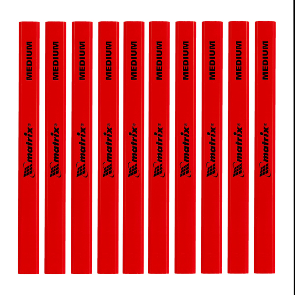 Набор карандашей малярных прямоугольных с точилкой в тубе, 175 мм, 10 шт Matrix