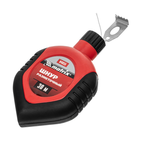 Шнур разметочный в пластмассовом обрезиненном корпусе, порошок красный Matrix цена