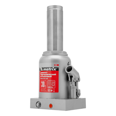 Домкрат гидравлический бутылочный, 30 т, высота подъема 260-415 мм Matrix цена