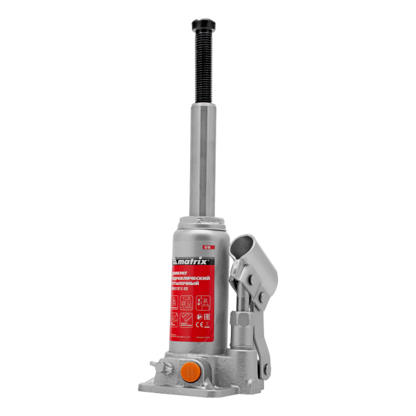 Домкрат гидравлический бутылочный, 2 т, h подъема 158-308 мм Matrix цена
