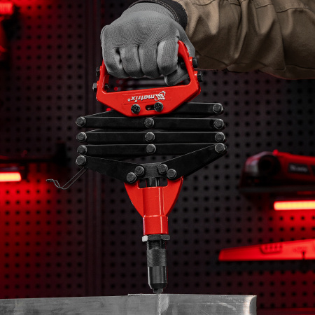 Заклепочник, "Гармошка", усиленный, заклепки 3.2-4.0-4.8-6.0-6,4 мм Matrix цена