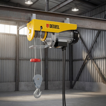 Тельфер электрический TF-500, 0.5 т, 1020 Вт, высота 12 м, 10 м/мин Denzel цена