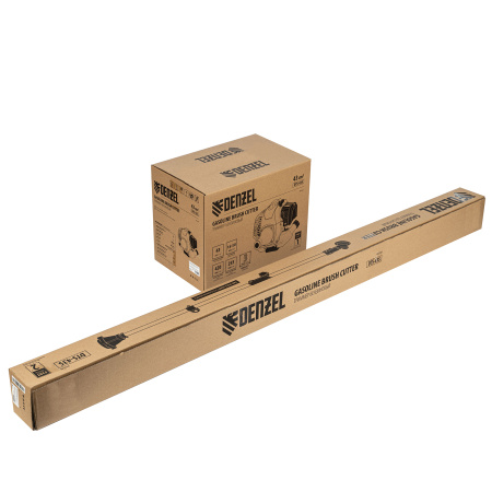 Триммер бензиновый DTS-43S, 43 см3, разъемная штанга, состоит из 2 частей Denzel цена