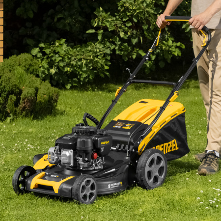 Газонокосилка бензиновая GLR-460SP-ZS, 149 см3, ширина 46 см, привод, травосборник 65 л Denzel цена