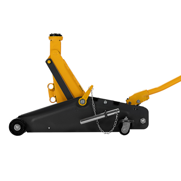 Домкрат гидравлический подкатной с фиксатором, 2,8 т, 135-385 мм, в кейсе Denzel цена