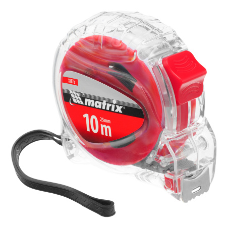 Рулетка Crystal,10 м х 25 мм,корпус из поликарбоната Matrix цена
