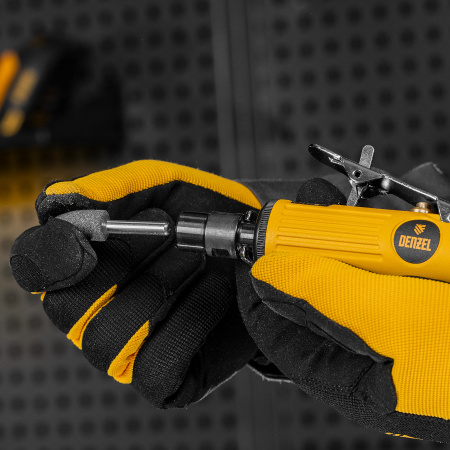 Пневмошлифмашина прямая PGS25000, 25000 об/мин, 10 шлиф. камней, цанга - 3, 6 мм, 113 л/мин Denzel цена