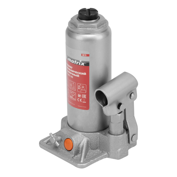 Домкрат гидравлический бутылочный, 4 т, h подъема 194-372 мм, в пластиковом кейсе Matrix цена