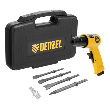 Пневматический молоток НР4500 + набор насадок, 113 л/мин, 4500 уд/мин Denzel цена