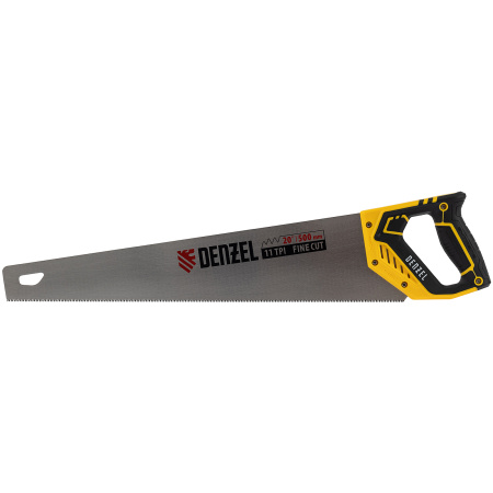 Ножовка по дереву, 500 мм, 11 TPI, зуб 3D, двухкомпонентная рукоятка Denzel цена