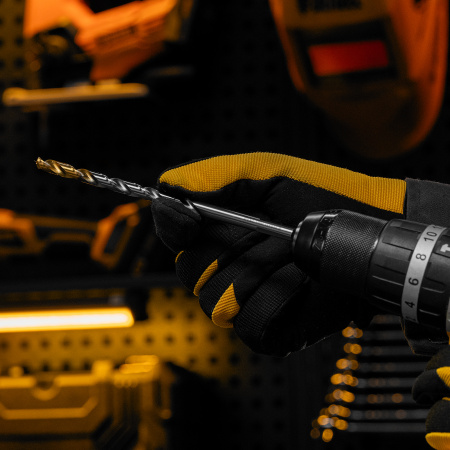 Сверло спиральное по металлу 7,5 х 156 мм, Р6М5, Golden Tip, удлиненное Denzel