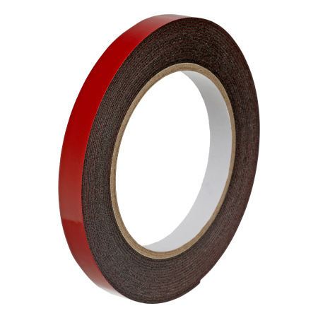 Лента клейкая на вспененной основе, двусторонняя черная усиленная, 12 мм х 5 м Matrix цена