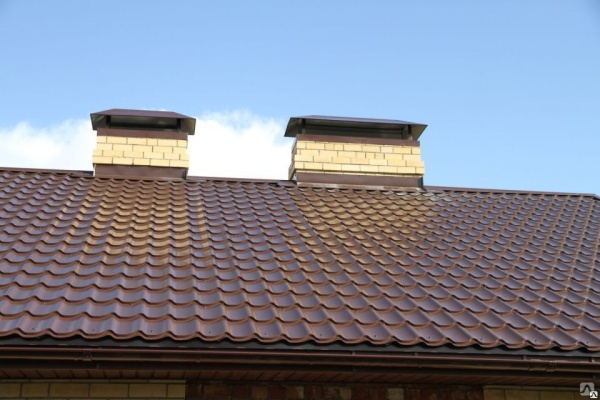 Металлочерепица Монтеррей 0.4 мм 1170х1180 мм коричневый RAL 8017