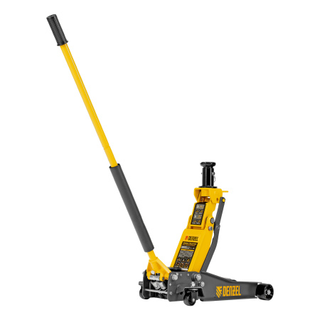 Домкрат гидравлический подкатной, 2/3 т, 98-770 мм, быстрый подъем, низ. подхват, проф, SUV Denzel цена