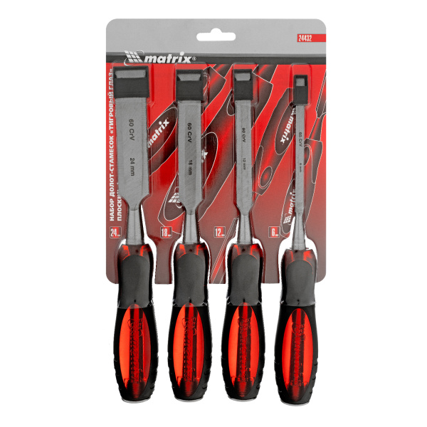 Набор долот-стамесок плоских "Тигровый глаз", 4 шт, 6-12-18-24 мм Matrix цена