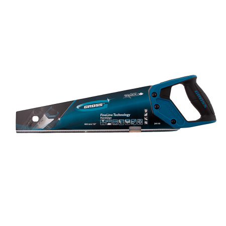 Ножовка по дереву "Piranha", 400 мм, 11-12 TPI, зуб-3D, каленый зуб, двухкомпонентная рукоятка Gross цена