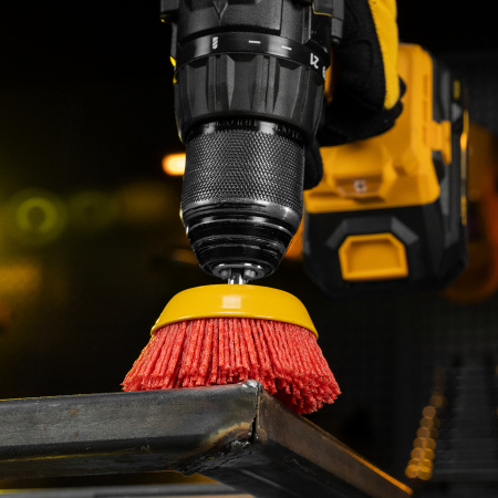 Щетка для дрели, 75 мм, Чашка, со шпилькой, нейлоновая щетина Denzel