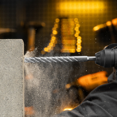 Бур по бетону, цельная крестовая пластина, 14x215 мм, SDS PLUS Denzel