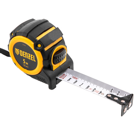 Рулетка 5м х 32мм, автоматич. фиксац., нейлон. покрытие, магнит. зацеп, двухстор. разметка Denzel цена