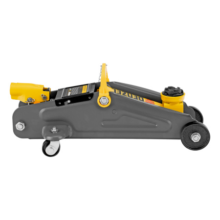 Домкрат гидравлический подкатной с фиксатором, 2 т, 130-330 мм, в кейсе Denzel цена