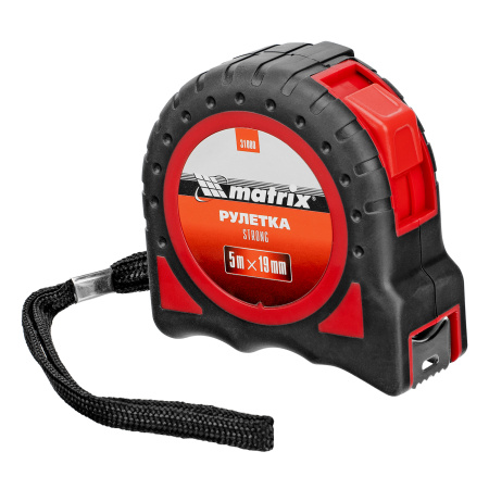 Рулетка Strong,5 м х 19 мм,обрезиненный корпус Matrix цена