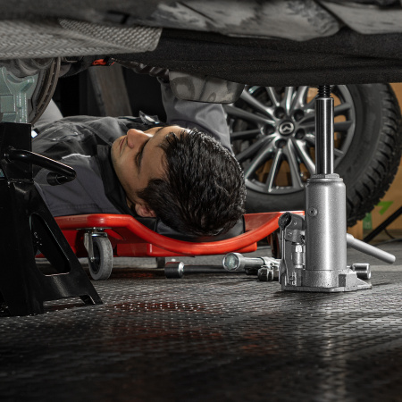 Домкрат гидравлический бутылочный, 3 т, h подъема 178-343 мм, в пластиковом кейсе Matrix цена