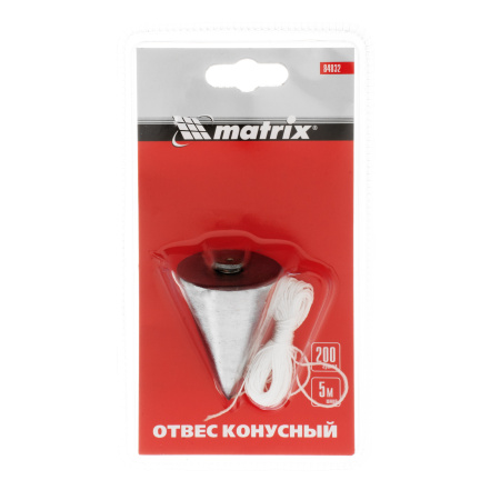 Отвес конусный, 200 г, шнур 5 м Matrix цена