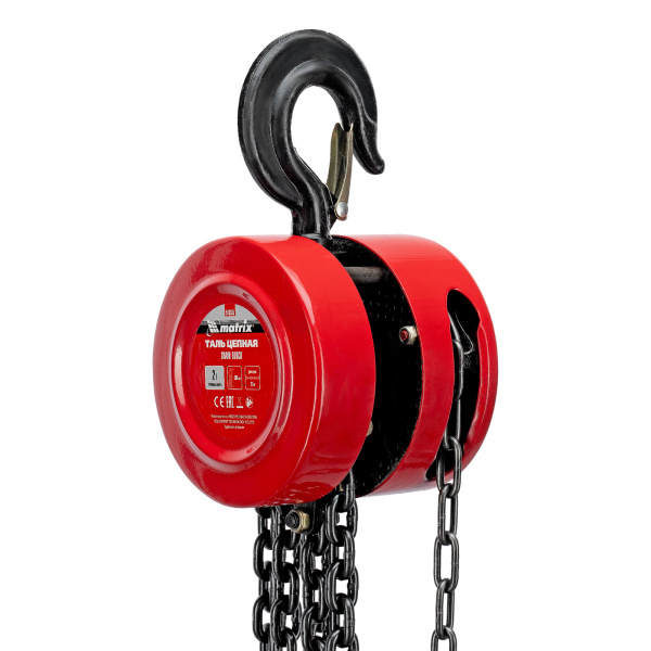Таль цепная, 2 т, H подъема 2.5 м, расстояние между крюками 380 мм Matrix цена
