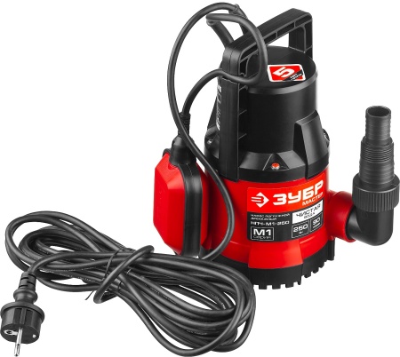 Дренажный насос ЗУБР с минимальным уровнем откачки, 250 Вт НПЧ-М1-250