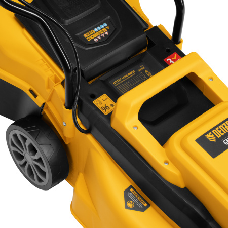 Газонокосилка электрическая GMC-1200, шир.,32см, 1200 Вт, 3 уров., травосб. 30 л Denzel цена