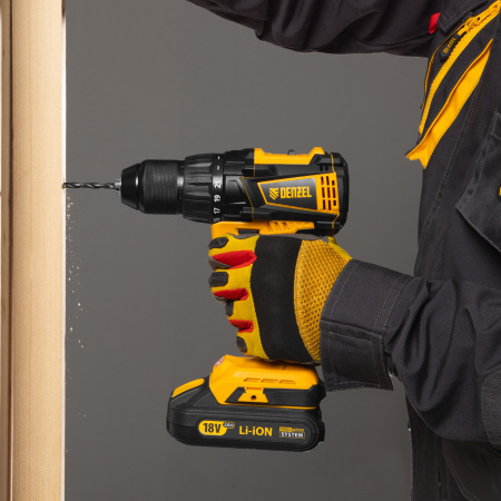 Дрель-шуруповерт аккумуляторная, бесщет. BLDL-IB-18-02, Li-Ion, 18 В, 2 акк. Denzel