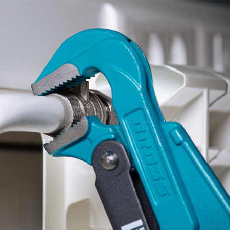 Ключ трубный рычажный 1.5, №2, цельнокованый, CrV, тип "L" Gross