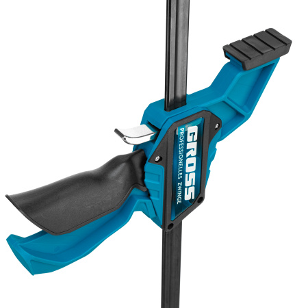 Струбцина реечная, быстрозажимная, пистолетного типа, пошаговый механизм, пластиковый корпус, 900 мм Gross цена