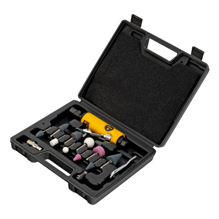 Пневмошлифмашина прямая PGS25000, 25000 об/мин, 10 шлиф. камней, цанга - 3, 6 мм, 113 л/мин Denzel цена