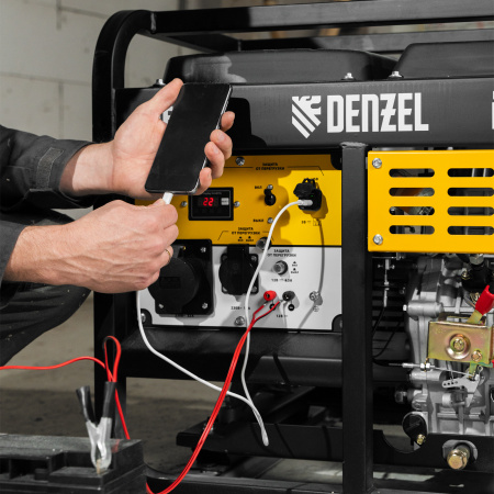 Генератор дизельный DES-55, 5,5 кВт, 230 В, 11 л, ручной стартер Denzel